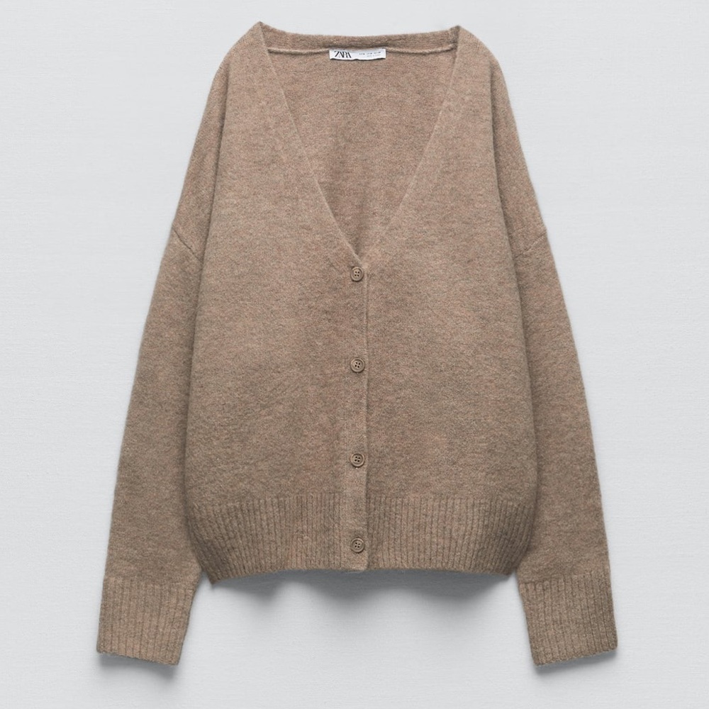 Zara Tan Cardigan Sweater